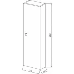 COLONNA PER BAGNO PENSILE IN BIANCO LUCIDO CON ANTA SIMPLY -Villeroyit Negozio 2373024 4