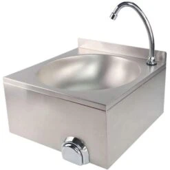 Bc-elec - ASS02 Lavabo A Parete In Acciaio Inox, Comando Al Ginocchio, Comando Femorale, Lavabo Per Lavaggio A Mano -Villeroyit Negozio 23735091 3