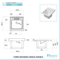Vasca Per Lavatoio In Resina Bianco 45x50 Cm Rigida -Villeroyit Negozio 24513394 3