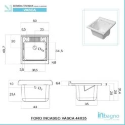 Vasca Lavatoio 50x50 Cm In Resina Bianca -Villeroyit Negozio 24513395 3