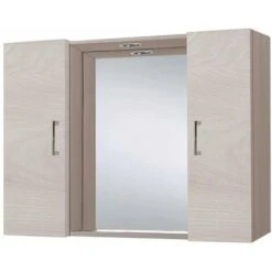 Specchiera Mobiletto 2 Ante Con Led - 80,2x16x60 Cm