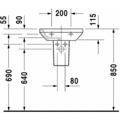Duravit DuraStyle - Lavamani 450x335 Mm, Con 1 Foro Per Miscelatore, Con WonderGliss, Bianco 07084500001 -Villeroyit Negozio 24965403 3