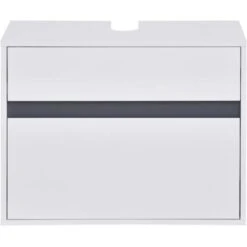 Homcom Mobiletto Sottolavabo E Copricolonna In Legno Bianco Per Il Bagno 67x36x52cm