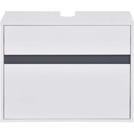 Homcom Mobiletto Sottolavabo E Copricolonna In Legno Bianco Per Il Bagno 67x36x52cm 3 Homcom Mobiletto Sottolavabo E Copricolonna In Legno Bianco Per Il Bagno 67x36x52cm