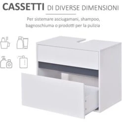 Homcom Mobiletto Sottolavabo E Copricolonna In Legno Bianco Per Il Bagno 67x36x52cm 10 Homcom Mobiletto Sottolavabo E Copricolonna In Legno Bianco Per Il Bagno 67x36x52cm -Villeroyit Negozio 25150053 4