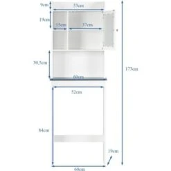 COSTWAY Sopralavatrice Mobile Per Lavatrice Bianco Con 2 Ante, Mobiletto Bagno Coprilavatrice Copri Asciugatrice WC -Villeroyit Negozio 25926463 3