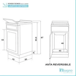 Mobile Lavatoio In Kit Bianco 45x50 Cm Completo Di Asse Lavapanni -Villeroyit Negozio 26630978 4