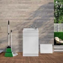 Mobile Lavatoio In Kit 50x50 Cm Con Vasca In Resina Colore Bianco -Villeroyit Negozio 26630979 3