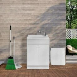 Mobile Lavatoio In Kit 60x60 Cm Con Vasca Colore Bianco In Resina -Villeroyit Negozio 26630983 3