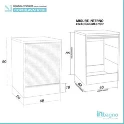 Mobile Coprilavatrice E Asciugatrice 65x68 Cm Con Chiusura A Serrandina -Villeroyit Negozio 26737336 4