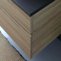 MOBILE BAGNO QUERCIA TOP LEGNO ANTRACITE LAVABO DA APPOGGIO TONDO SOLE -Villeroyit Negozio 26802855 4