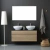 MOBILE BAGNO CON TOP IN LEGNO ANTRACITE E LAVABO DA APPOGGIO DOPPIO SOLE -Villeroyit Negozio 26802863 1