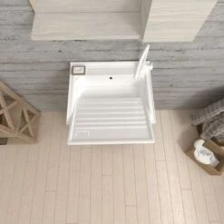 MOBILE LAVATOIO PER LAVANDERIA 45CM CON 1 ANTA QUERCIA GRIGIO PRATICO -Villeroyit Negozio 27563594 4