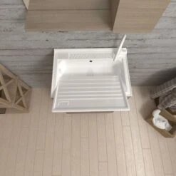 LAVATOIO 50x50 CON ANTE QUERCIA NATURALE E TAVOLA LAVAPANNI PRATICO -Villeroyit Negozio 27563602 4