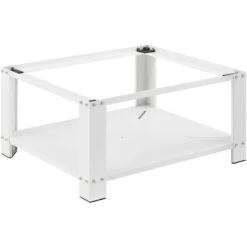 Base Supporto Per Lavatrice Rialzamento 63 X 54 X 31 Cm Basamento In Acciaio Con Ripiano Carico Max.150kg - Bianco -Villeroyit Negozio 27571890 3