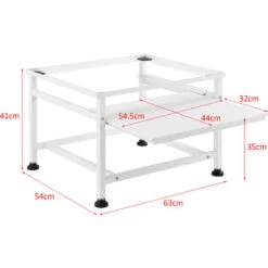Base Supporto Per Lavatrice Standard Rialzamento 63 X 54 X 41 Cm Basamento Con Piano Estraibile E Piedini Con Gomma Antiscivolo Carico Max.150kg - Bianco -Villeroyit Negozio 27571895 4