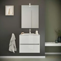 MOBILE BAGNO SOSPESO CON LAVABO 60CM E CASSETTI BIANCO LUCIDO BENACO 8 MOBILE BAGNO SOSPESO CON LAVABO 60CM E CASSETTI BIANCO LUCIDO BENACO -Villeroyit Negozio 28284454 2
