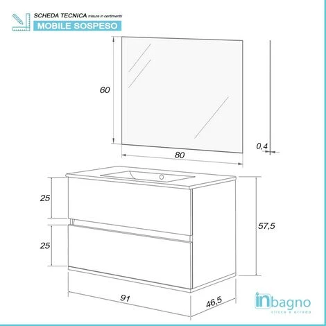 Mobile Bagno Sospeso 90 Cm Duble Rovere Africa Completo Di Lavabo E Specchio 6 Mobile Bagno Sospeso 90 Cm Duble Rovere Africa Completo Di Lavabo E Specchio - immagine 4