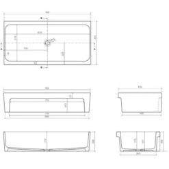Lavabo A Canale 90x45xh20 Cm In Ceramica Galassia Ninive Bianco -Villeroyit Negozio 28874724 3