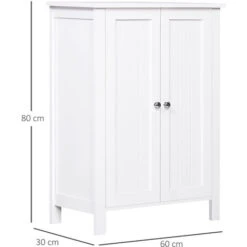 Kleankin Mobiletto Da Bagno Due Ante Bianco 60 X 30 X 80cm -Villeroyit Negozio 28945321 3