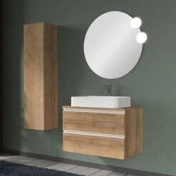 Mobile Bagno Sospeso 80 Cm Linea Master Rovere Miele Per Lavabi Da Appoggio -Villeroyit Negozio 29115190 5