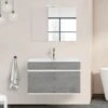 Mobile Bagno Sospeso Da 90 Duble Grigio Industrial Con Lavabo E Specchio -Villeroyit Negozio 30064682 1
