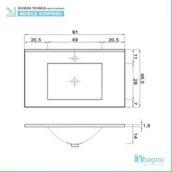 Mobile Bagno Sospeso Da 90 Duble Grigio Industrial Con Lavabo E Specchio -Villeroyit Negozio 30064682 5