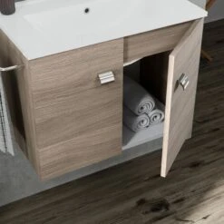 MOBILE BAGNO 60CM QUERCIA PORTA ASCIUGAMANI METALLO SQUARE -Villeroyit Negozio 30081089 5