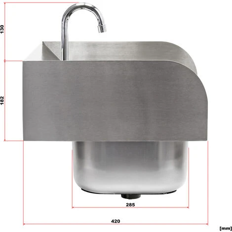 XPOtool Lavello Professionale Quadrato Acciaio Inox Lavamani Per Ristorante Bar 5 XPOtool Lavello Professionale Quadrato Acciaio Inox Lavamani Per Ristorante Bar - immagine 3