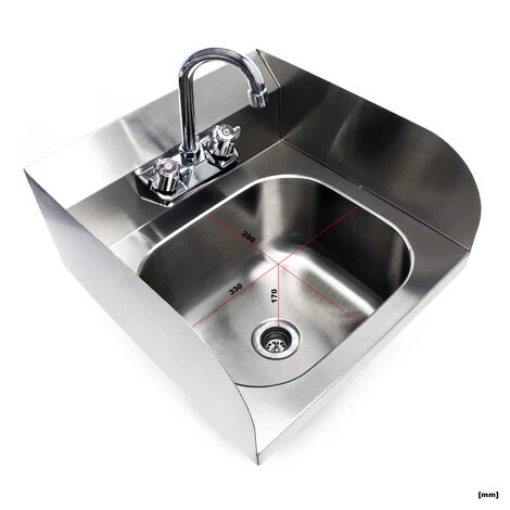 XPOtool Lavello Professionale Quadrato Acciaio Inox Lavamani Per Ristorante Bar 7 XPOtool Lavello Professionale Quadrato Acciaio Inox Lavamani Per Ristorante Bar - immagine 5