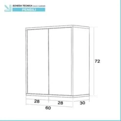 Pensile Bagno 60 Cm Sospeso Linea Way Rovere Chiaro 2 Ante Apertura Push -Villeroyit Negozio 30506133 3
