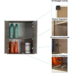 Pensile Bagno 60 Cm Sospeso Linea Way Rovere Chiaro 2 Ante Apertura Push -Villeroyit Negozio 30506133 5