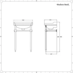 Hudson Reed Old London Lavabo A Consolle Per Bagni - Design Tradizionale Con Struttura Di Supporto In Ottone - Ceramica Bianca Glassata - 1 X Foro Per La Rubinetteria - 835 X 500 X 350mm -Villeroyit Negozio 3118783 5