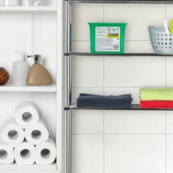 Relaxdays Mobile Per Lavatrice In Metallo, 3 Scaffali Per Bagno O Lavanderia, Sopra WC HxLxP 162,5x67x30 Cm, Argento -Villeroyit Negozio 31803775 5