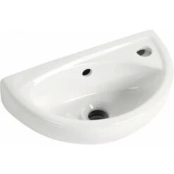 Villeroyit Negozio 33 Aqualine Small - Lavamani Oval, 395x233 Mm, Con 1 Foro Per Miscelatore A Dx, Bianco TP040