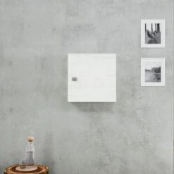 PENSILE CUBO 45CM CON ANTA E RIPIANO QUERCIA BIANCO FACILE