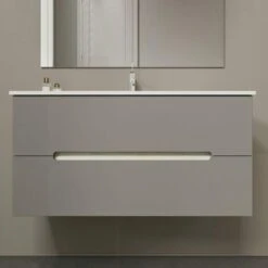 MOBILE BAGNO CASSETTI GRIGIO OPACO, FIANCHI BIANCO QUERCIA 100CM MAGNOLIA -Villeroyit Negozio 32809154 3