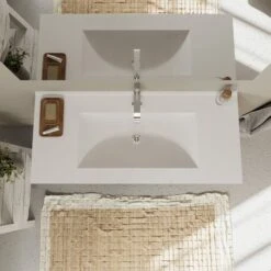 MOBILE BAGNO CASSETTI GRIGIO OPACO, FIANCHI BIANCO QUERCIA 100CM MAGNOLIA -Villeroyit Negozio 32809154 4