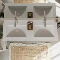 MOBILE BAGNO BIANCO E GRIGIO 120CM, 4 CASSETTI, DOPPIO LAVABO MAGNOLIA -Villeroyit Negozio 32809160 3