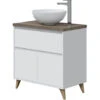 Mobile Bagno 80 Cm Con Lavabo Da Appoggio In Ceramica Con 2 Ante E Cassettone BIANCO + ROVERE 305732BO 2 Mobile Bagno 80 Cm Con Lavabo Da Appoggio In Ceramica Con 2 Ante E Cassettone BIANCO + ROVERE 305732BO -Villeroyit Negozio 33557746 1