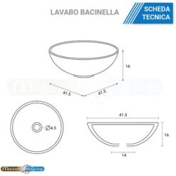 Mobile Bagno 80 Cm Con Lavabo Da Appoggio In Ceramica Con 2 Ante E Cassettone BIANCO + ROVERE 305732BO -Villeroyit Negozio 33557746 3