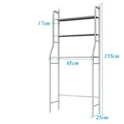 Scaffale Bagno Lavatrice 155x65x25 3 Ripiani Mobile Appoggio Bianco Salvaspazio -Villeroyit Negozio 36851870 4