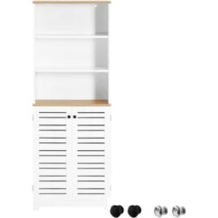 SoBuy Mobile Bagno Mobile Cucina Mobile Studio Armadio Alto Colonna Scaffale BZR44-W