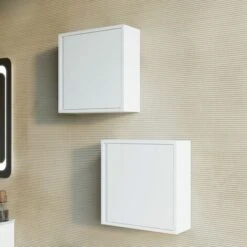 PENSILE BAGNO SOSPESO 39CM CON ANTA REVERSIBILE BIANCO OPACO MONACO