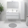 Arche Mobile Bagno Con Lavabo 100 Cm Sospeso Bianco Con Colonna Specchio E Lampada -Villeroyit Negozio 37544061 1