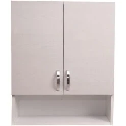 Dmora Armadietto Da Bagno Made In Italy, Mobiletto Pensile Da Bagno A Due Ante, Pensile Da Muro Con Vano Portaoggetti, Cm 58x22h70, Colore Rovere Sbiancato, Con Imballo Rinforzato -Villeroyit Negozio 38269786 3