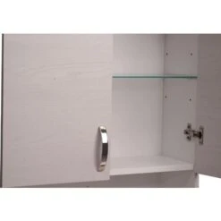 Dmora Armadietto Da Bagno Made In Italy, Mobiletto Pensile Da Bagno A Due Ante, Pensile Da Muro Con Vano Portaoggetti, Cm 58x22h70, Colore Rovere Sbiancato, Con Imballo Rinforzato -Villeroyit Negozio 38269786 5