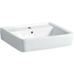 Lavabo Geberit Renova Plan, 55x44cm, Foro Rubinetto Centrale, Bianco