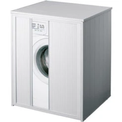 Mobile Coprilavatrice Xxl In Resina In Kit Per Interni/Esterni Con Chiusura Salvaspazio A Due Serrandine