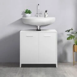 Mobile Base Lavandino Armadietto 58x60x33cm Con 2 Porte Sottolavabo Da Bagno -Villeroyit Negozio 39840070 4